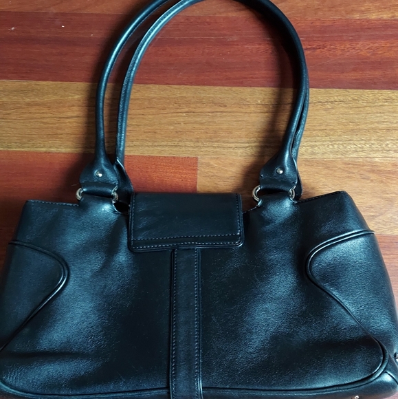 Women's Satchel Black  Leather Purse - Picture 2 of 5